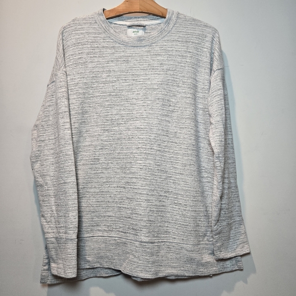 Aerie Knit Sweatshirt Oversized XS Cozy Heather Gray - Picture 4 of 7